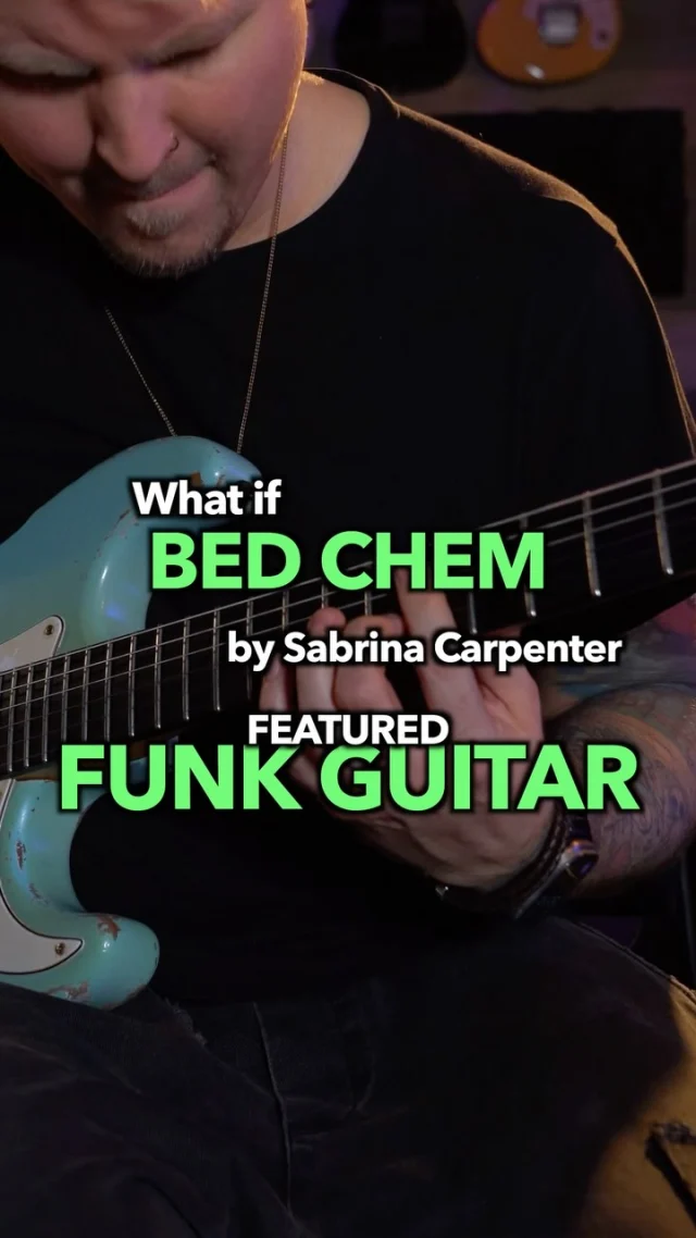 It is rhythmic Wednesday!! What if BED CHEM by Sabrina Carpenter featured FUNK guitar. It might sound like this!? 🎸  #guitar #guitarist #music #funk #musician #musicians #sabrinacarpenterfans #sabrinacarpenter #guitaristsofinstagram #live #livemusic #guitarcover #recording #rhythm #fun #pop #popularmusic #stratocaster